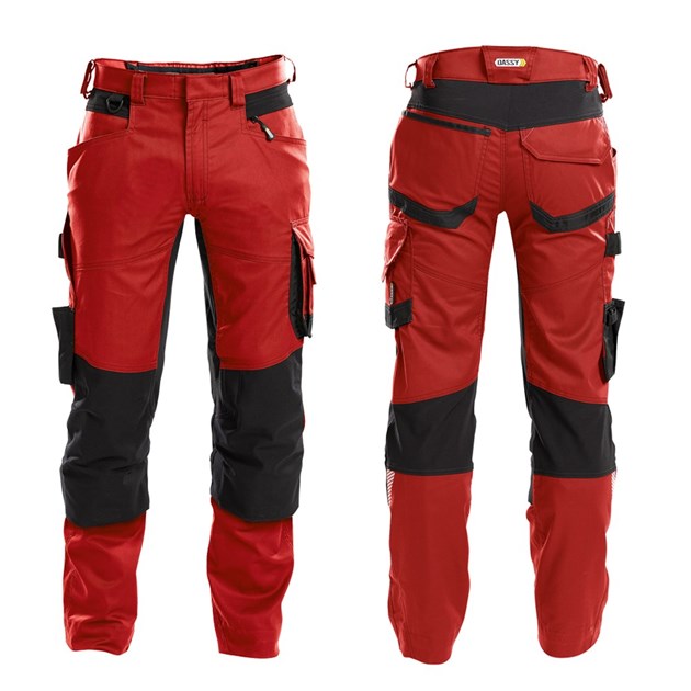 Dassy-RADNE HLAČE, HLAČE RADNE DYNAX CRVENO/CRNE 54, 88 EUR, KOM, 67163.54, AKCIJA