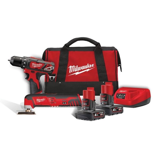 MILWAUKEE-M12 KOMPLETI ALATA, MILWAUKEE AKU SET ALATA M12BPP2D-402B, 433,11 EUR, KOM, 4933441250, AKCIJA