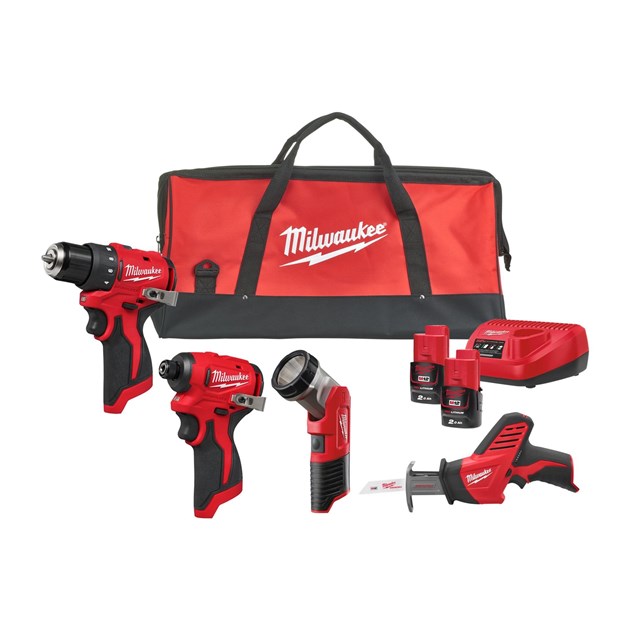 MILWAUKEE-M12 KOMPLETI ALATA, MILWAUKEE AKU SET ALATA M12BLPP4A-202B, 382,49 EUR, KOM, 4933499693, AKCIJA