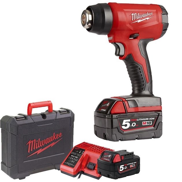 MILWAUKEE-OSTALI AKU ALATI, MILWAUKEE AKU PUHAČ VRUČEG ZRAKA SET M18BHG-502C, 599,99 EUR, KOM, 4933459772