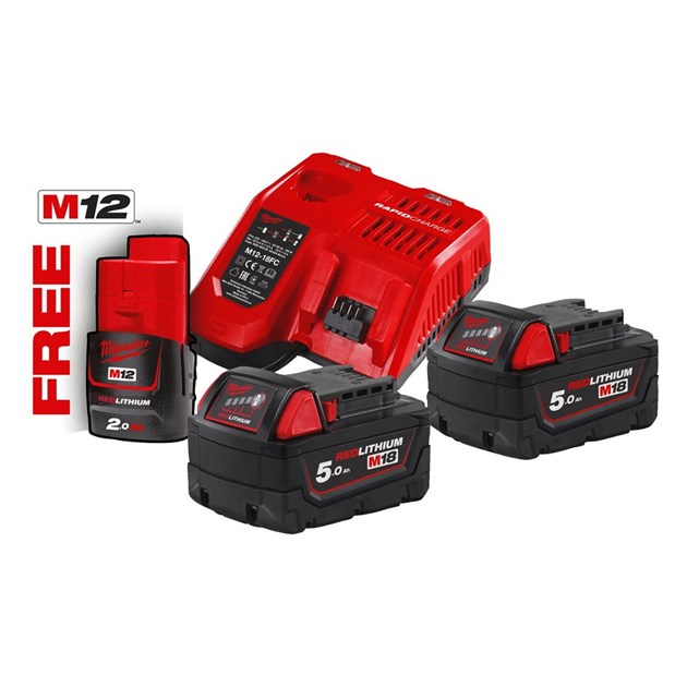 MILWAUKEE-SETOVI BATERIJE + PUNJAČ, MILWAUKEE SET AKUMULATORA S PUNJAČEM M18NRG-502, 269,70 EUR, KOM, 4933459217, AKCIJA