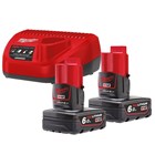 MILWAUKEE-SETOVI BATERIJE + PUNJAČ, MILWAUKEE SET AKUMULATORA S PUNJAČEM M12NRG-602, 208,18 EUR, KOM, 4933451903, AKCIJA