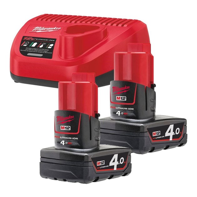 MILWAUKEE-SETOVI BATERIJE + PUNJAČ, MILWAUKEE SET AKUMULATORA S PUNJAČEM M12NRG-402, 163,98 EUR, KOM, 4933459211, AKCIJA