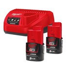 MILWAUKEE-SETOVI BATERIJE + PUNJAČ, MILWAUKEE SET AKUMULATORA S PUNJAČEM M12NRG-302, 169,15 EUR, KOM, 4933451902