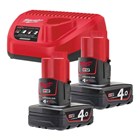 MILWAUKEE-SETOVI BATERIJE + PUNJAČ, MILWAUKEE SET AKUMULATORA S PUNJAČEM M12NRG-402, 182,20 EUR, KOM, 4933459211