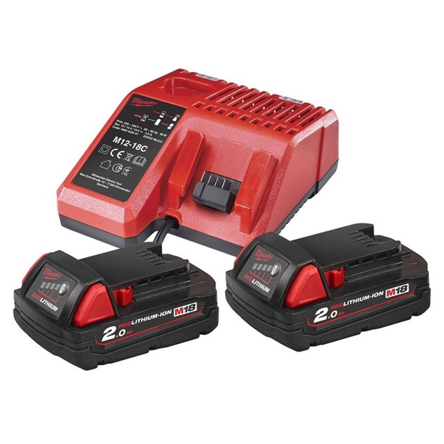 MILWAUKEE-SETOVI BATERIJE + PUNJAČ, MILWAUKEE SET AKUMULATORA S PUNJAČEM M18NRG-202, 209,86 EUR, KOM, 4933459213