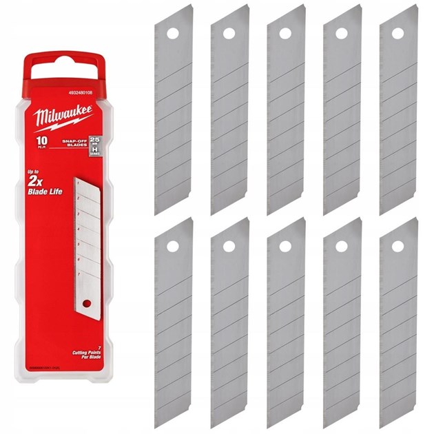 MILWAUKEE-SKALPELI, MILWAUKEE NOŽIĆI ZA SKALPEL 25 MM SILVER 10 KOM, 12,27 EUR, KOM, 4932480108, AKCIJA
