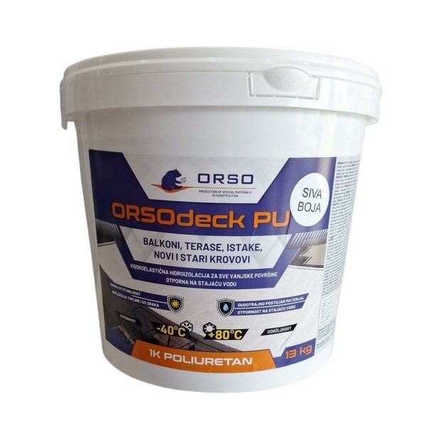 Orso-TEKUĆE HIDROIZOLACIJE, ORSO DECK PU 13 KG, 132,64 EUR, KOM, 2111, AKCIJA