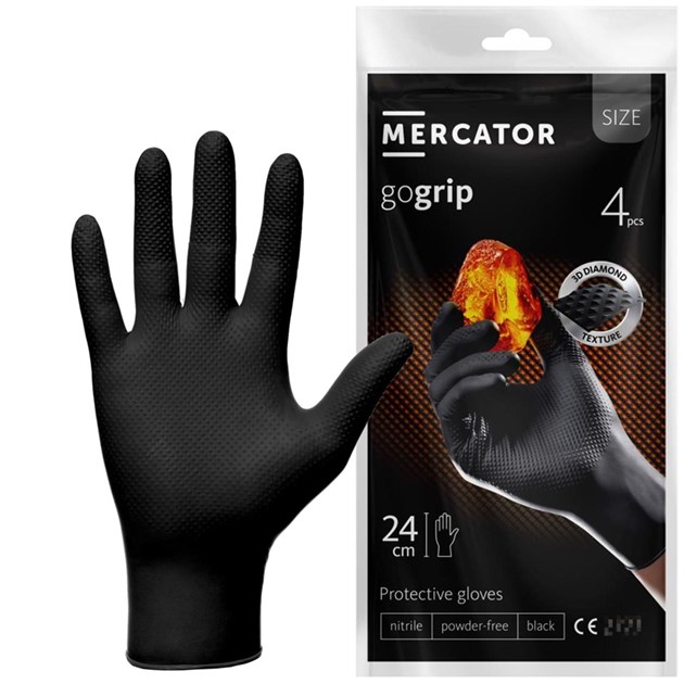 Mercator-ZAŠTITNE RADNE RUKAVICE, RUKAVICE JEDNOKRATNE MERCATOR GOGRIP 4 KOM CRNE M, 1,43 EUR, KOM, RP300390M, AKCIJA