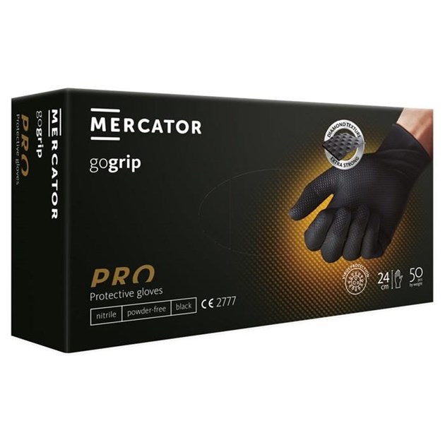 Mercator-ZAŠTITNE RADNE RUKAVICE, RUKAVICE JEDNOKRATNE MERCATOR GOGRIP 50KOM CRNE M, 8,39 EUR, KOM, RP3006000M, AKCIJA